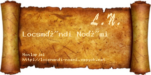 Locsmándi Noémi névjegykártya